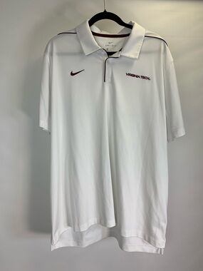 Virginia Tech Nike Dri-Fit On Field Collection Men’s White Polo Size XL